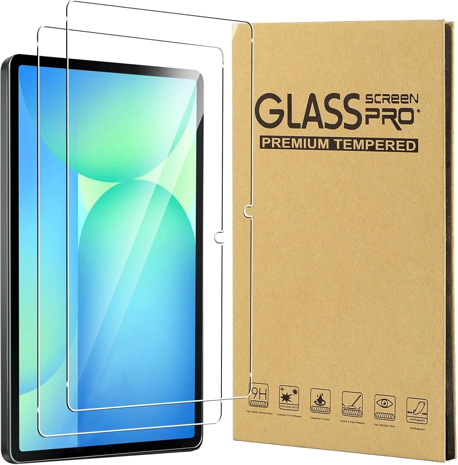 محافظ صفحه نمایش CONAPIKA برای تبلت سامسونگ گلکسی تب S10 FE+/Tab S10 FE Plus سایز 13.1 اینچ، بسته 2 عددی، سختی 9H، مقاوم در برابر خراش، فیلم شیشه ای حرارت دیده، HD شفاف، حساسیت بالا، ضد اثر انگشت