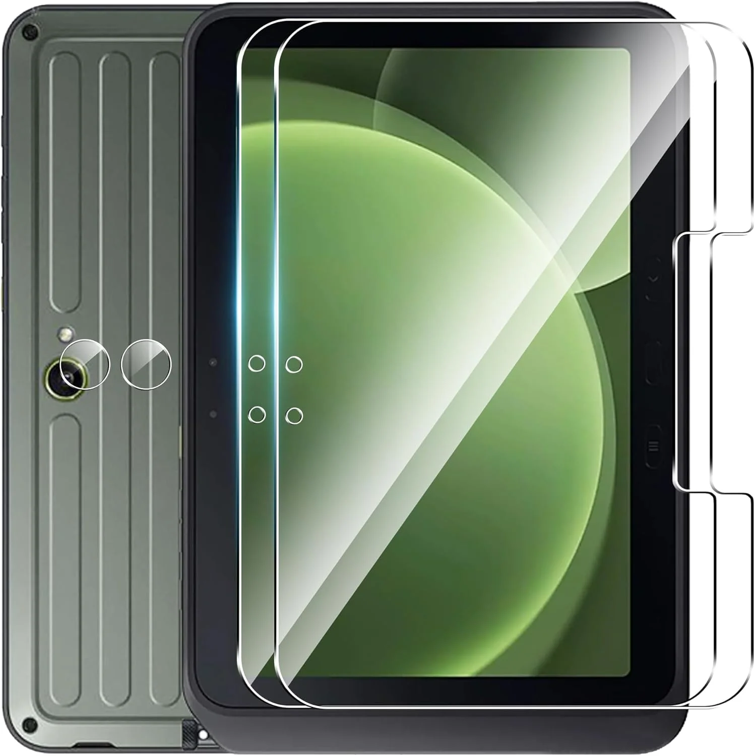 محافظ صفحه نمایش و محافظ لنز دوربین Gruattreay [بسته 2+2 عددی] سازگار با گلکسی تب اکتیو 5 پرو 10.1 اینچ 2025 (SM-X356B)، شیشه حرارت دیده با سختی 9H ضد خش و ضد اثر انگشت