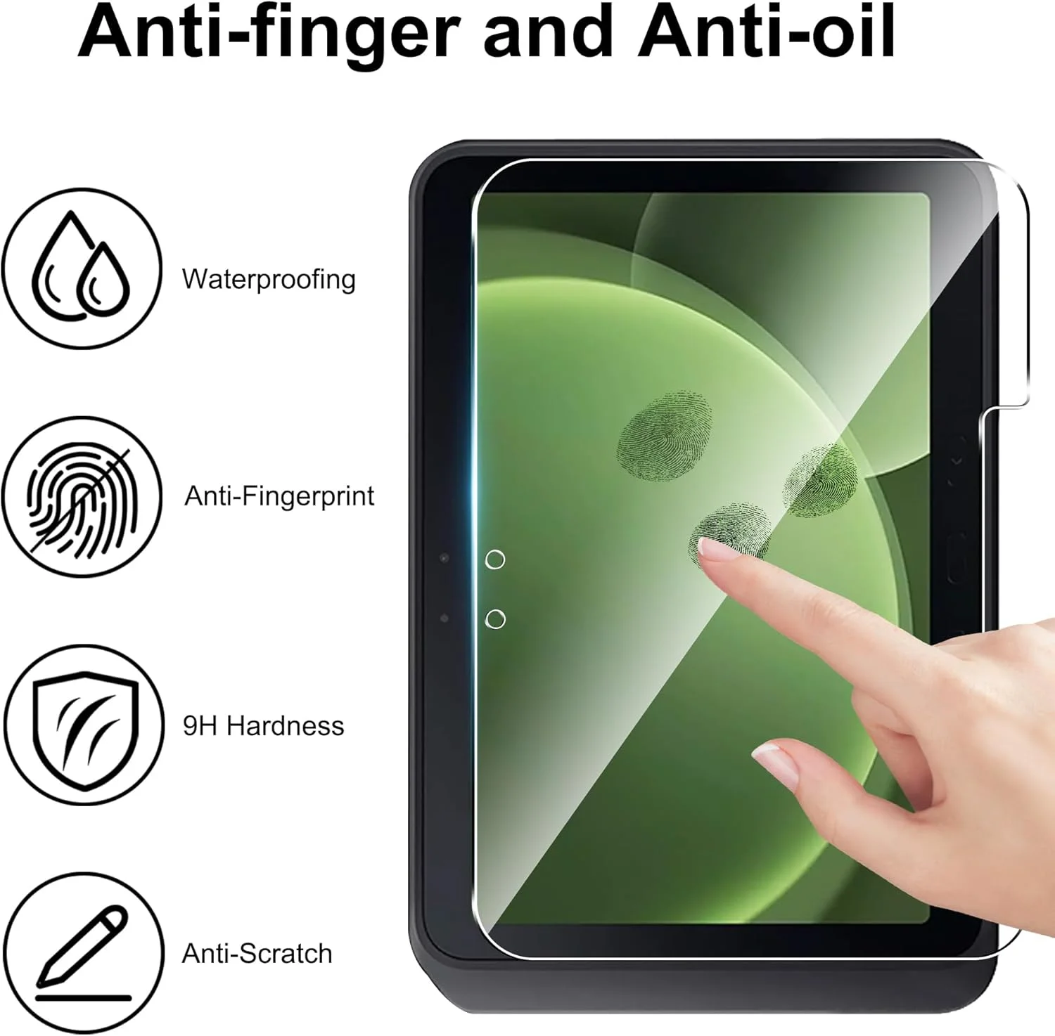 محافظ صفحه نمایش و محافظ لنز دوربین Gruattreay [بسته 2+2 عددی] سازگار با گلکسی تب اکتیو 5 پرو 10.1 اینچ 2025 (SM-X356B)، شیشه حرارت دیده با سختی 9H ضد خش و ضد اثر انگشت