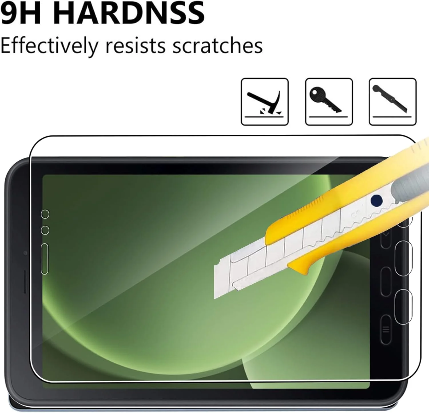 محافظ صفحه نمایش شیشه ای حرارت دیده KUSINHOKA برای Samsung Galaxy Tab Active 5 (8 اینچ)، [2 عدد] محافظ صفحه نمایش با سختی 9H، [ضد خش]، [بدون حباب] فیلم محافظ صفحه نمایش شفاف HD