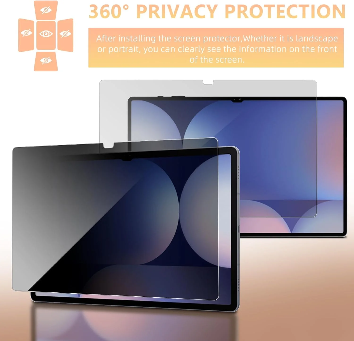 محافظ صفحه نمایش ضد جاسوسی LanQii سازگار با Samsung Galaxy Tab S10+، محافظ صفحه نمایش PET [ضد خش] [ضد حباب] [ضد روغن] فیلم حریم خصوصی برای Samsung Galaxy Tab S10+