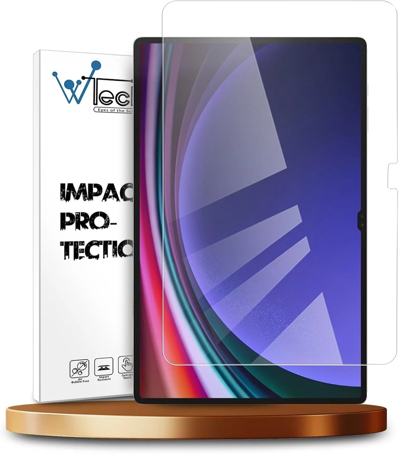 محافظ صفحه نمایش شیشه ای حرارت دیده فوق العاده شفاف Wtech 9H برای تبلت سامسونگ گلکسی تب S9 Ultra 5G سایز 14.6 اینچ مدل 2023، شفاف