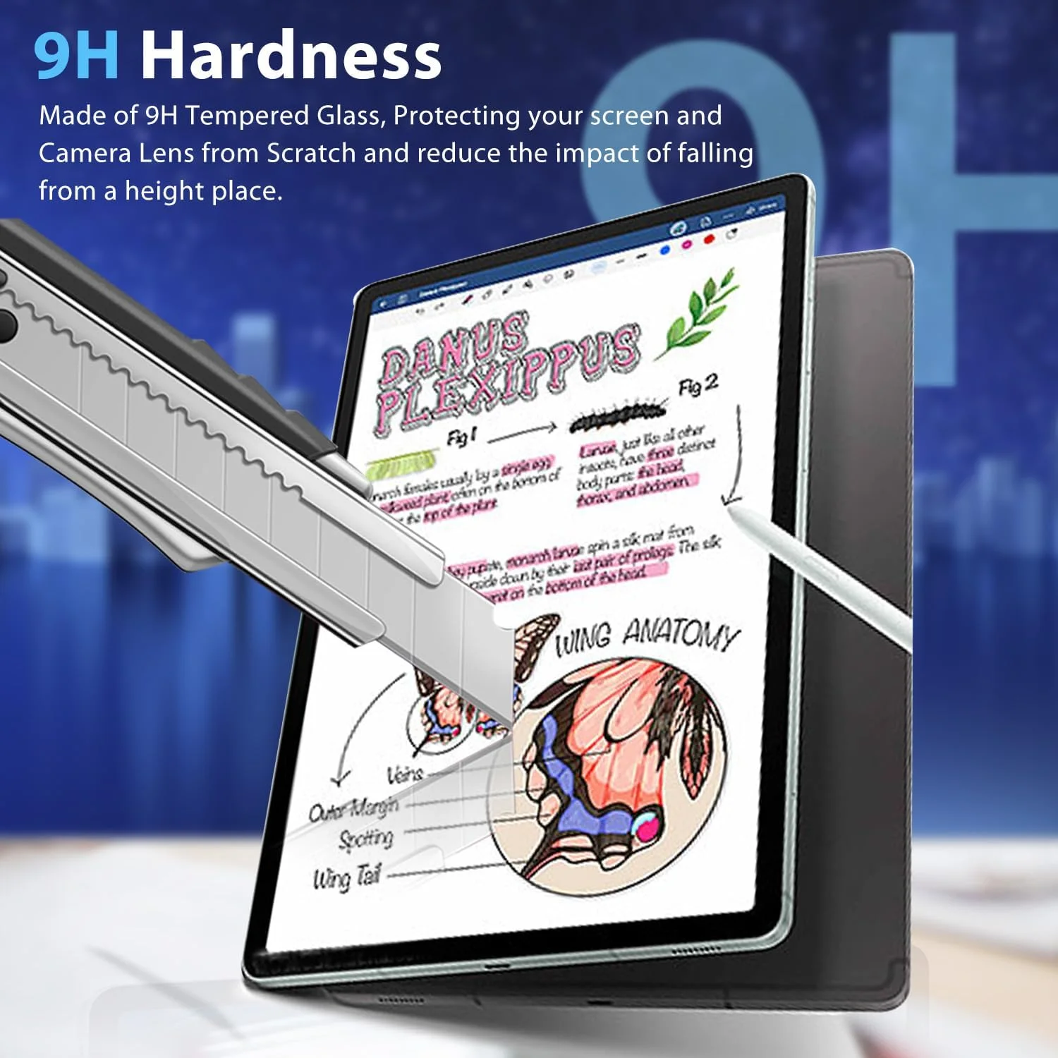 محافظ صفحه نمایش و محافظ لنز دوربین Anbzsign بسته 2+2 برای Samsung Galaxy Tab S10 Ultra/Tab S9 Ultra، ضد تابش نور، فیلم PET مات برای طراحی.