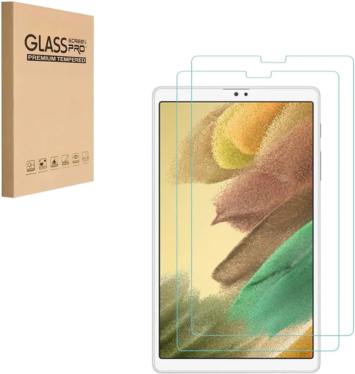 محافظ صفحه نمایش HYGMOCC برای Samsung Galaxy Tab A7 Lite (8.7 اینچ)، فیلم شیشه ای حرارت دیده، ضد خش، بدون حباب، کیفیت بالا (بسته 2 عددی)