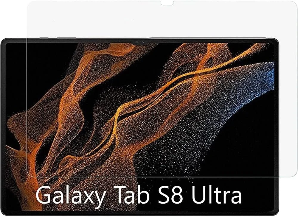محافظ صفحه نمایش شیشه ای حرارت دیده فوق العاده قوی ZeroDamage SaharaCase برای Samsung Galaxy Tab S8 Ultra (14.6 اینچ) - ضد خش / اثر انگشت فوق العاده قوی، پوشش کامل بدون حباب، سختی 9H - شفاف