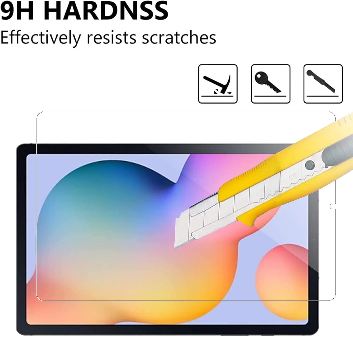 محافظ صفحه نمایش KUSINHOKA برای Samsung Galaxy Tab S6 Lite 10.4 اینچ 2022/2020، [2 عدد] شیشه حرارت دیده با سختی 9H، فیلم محافظ صفحه نمایش شفاف HD ضد خش