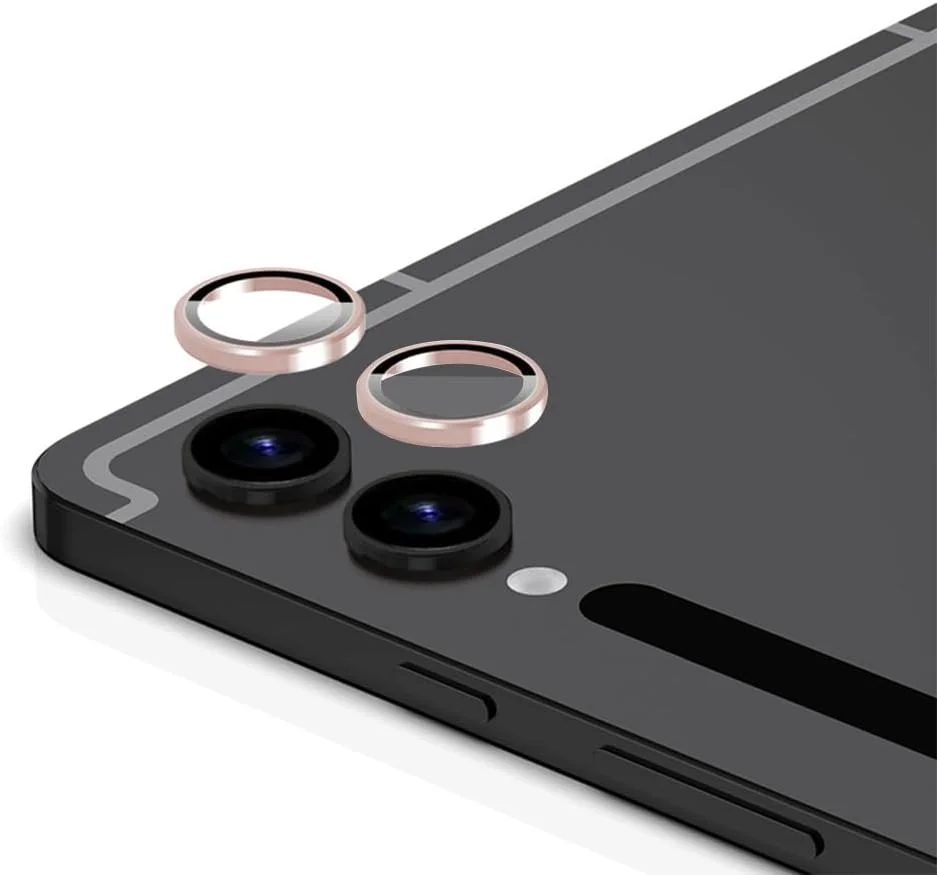 محافظ لنز دوربین QINOUK برای تبلت سامسونگ گلکسی تب S9، [2 عدد] حلقه آلومینیومی، شیشه حرارت دیده HD، محافظ دوربین، برای سامسونگ گلکسی تب S9 - صورتی