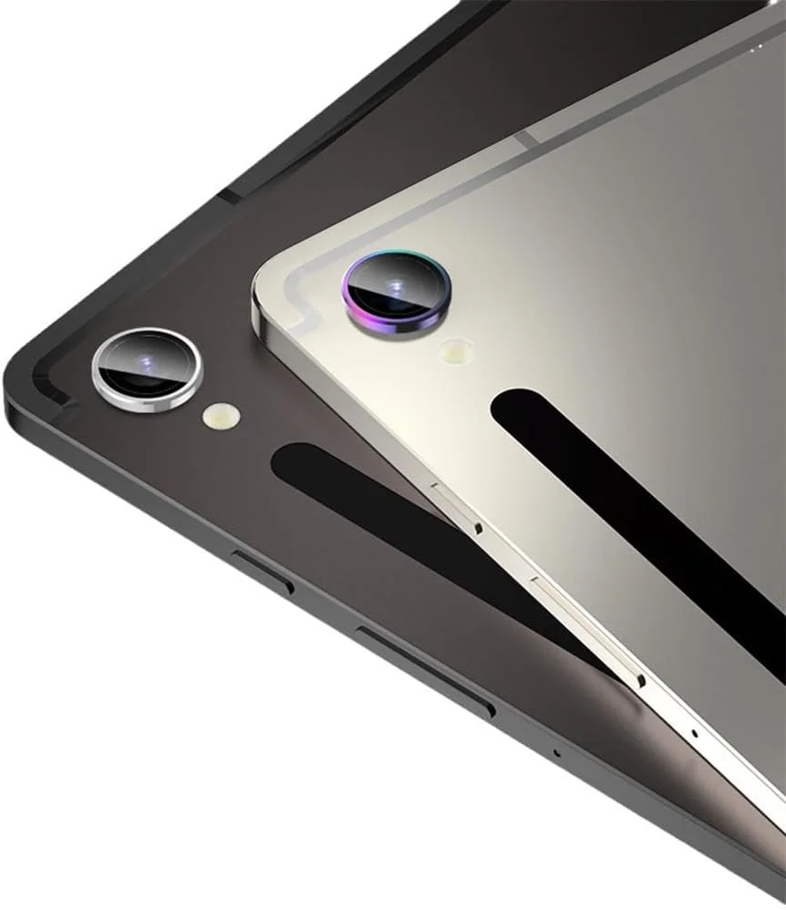 محافظ لنز دوربین QINOUK برای تبلت سامسونگ گلکسی تب S9، [2 عدد] حلقه آلومینیومی، شیشه حرارت دیده HD، محافظ دوربین، برای سامسونگ گلکسی تب S9 - صورتی