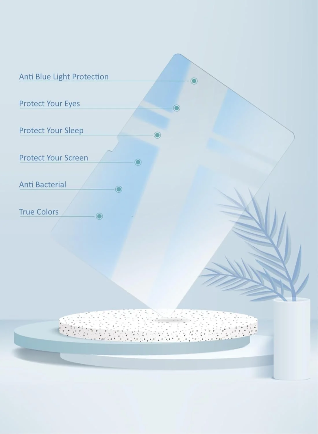 محافظ صفحه نمایش شیشه ای حرارت دیده ضد نور آبی سری Wtech Premium برای Samsung Galaxy Tab S9 Ultra 2023، شفاف