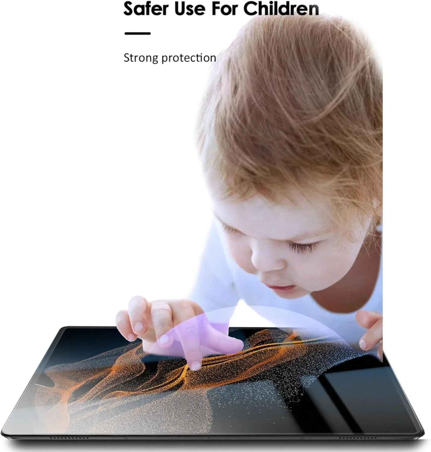 محافظ صفحه نمایش شیشه ای حرارت دیده ضد نور آبی سری Wtech Premium برای Samsung Galaxy Tab S9 Ultra 2023، شفاف