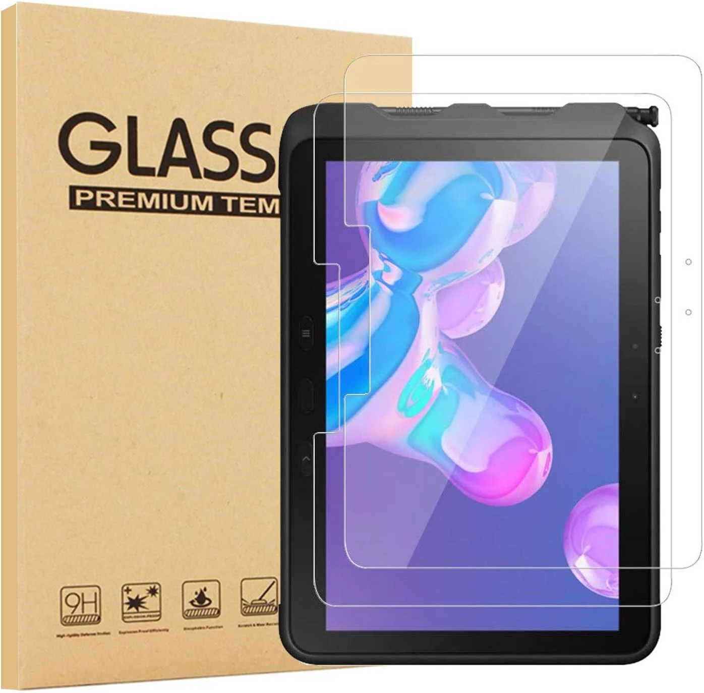 محافظ صفحه نمایش شیشه ای EpicGadget [بسته 2 عددی] برای Samsung Galaxy Tab Active Pro 10.1 -T540/T545/T547 (عرضه شده در سال 2019) - فیلم شیشه ای حرارت دیده / کیفیت بالا / سختی 9H