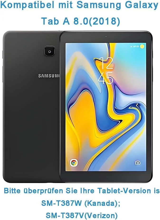 محافظ صفحه نمایش HYGMOCC برای تبلت سامسونگ گلکسی تب A 8.0 اینچ (2018) مدل SM-T387، فیلم شیشه ای حرارت دیده، سختی 9H، ضد خش، سازگار با قاب، بدون حباب (بسته 2 عددی)