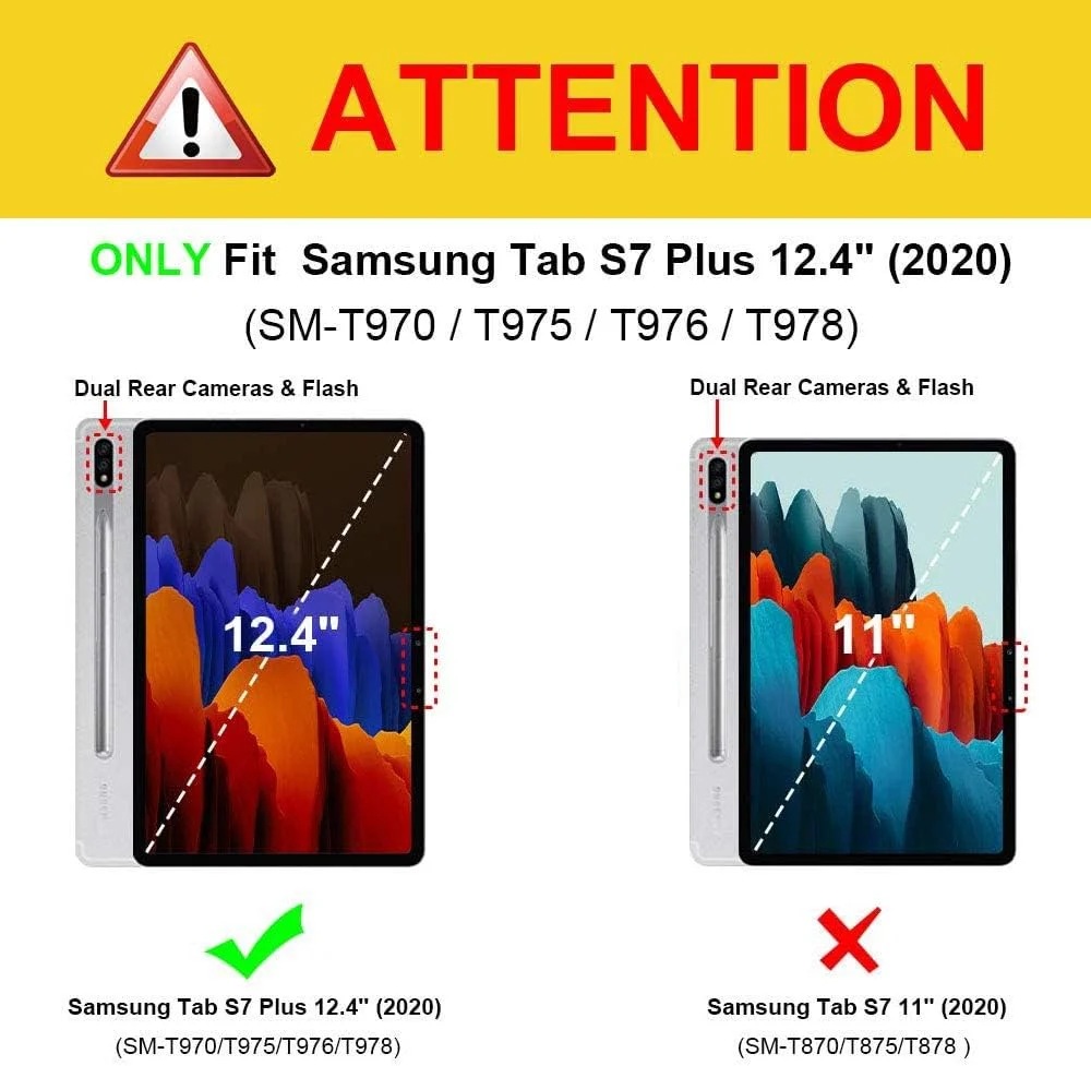 [2 عدد] محافظ صفحه نمایش شیشه ای حرارت دیده برای Samsung Galaxy Tab S7 Plus (12.4 اینچ)، محافظ صفحه نمایش شفاف HD برای Samsung Galaxy Tab S7 Plus (12.4 اینچ) [SM-970/SM-976B]