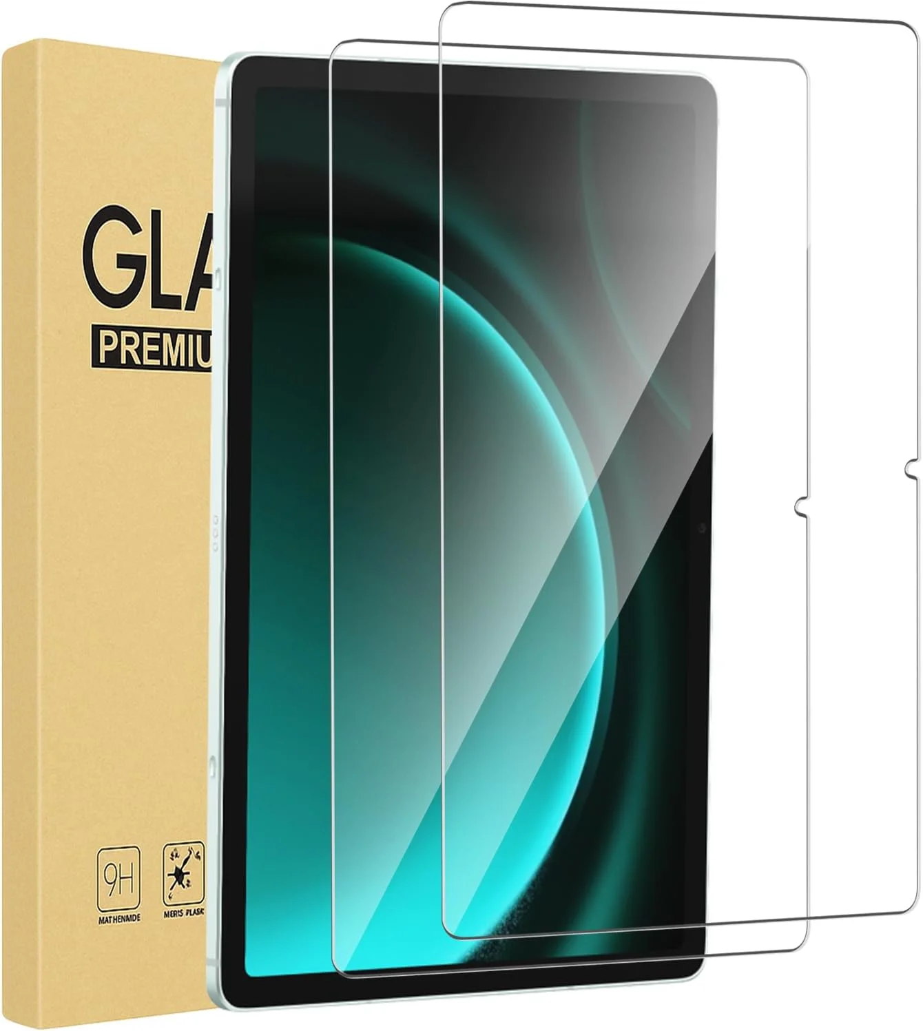 محافظ صفحه نمایش Andwing برای تبلت سامسونگ گلکسی تب S9 11 اینچ و گلکسی تب S10 FE / S9 FE 10.9 اینچ، به همراه ابزار نصب آسان، محافظ صفحه نمایش شیشه ای حرارت دیده، شفافیت HD، بسته 2 عددی