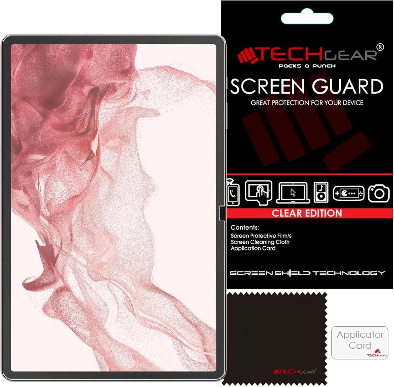 محافظ صفحه نمایش TECHGEAR بسته 3 عددی برای گلکسی تب S9 پلاس 12.4 اینچی (SM-X810 / SM-X816)، محافظ صفحه نمایش فوق العاده شفاف سازگار با سامسونگ گلکسی تب S9 پلاس