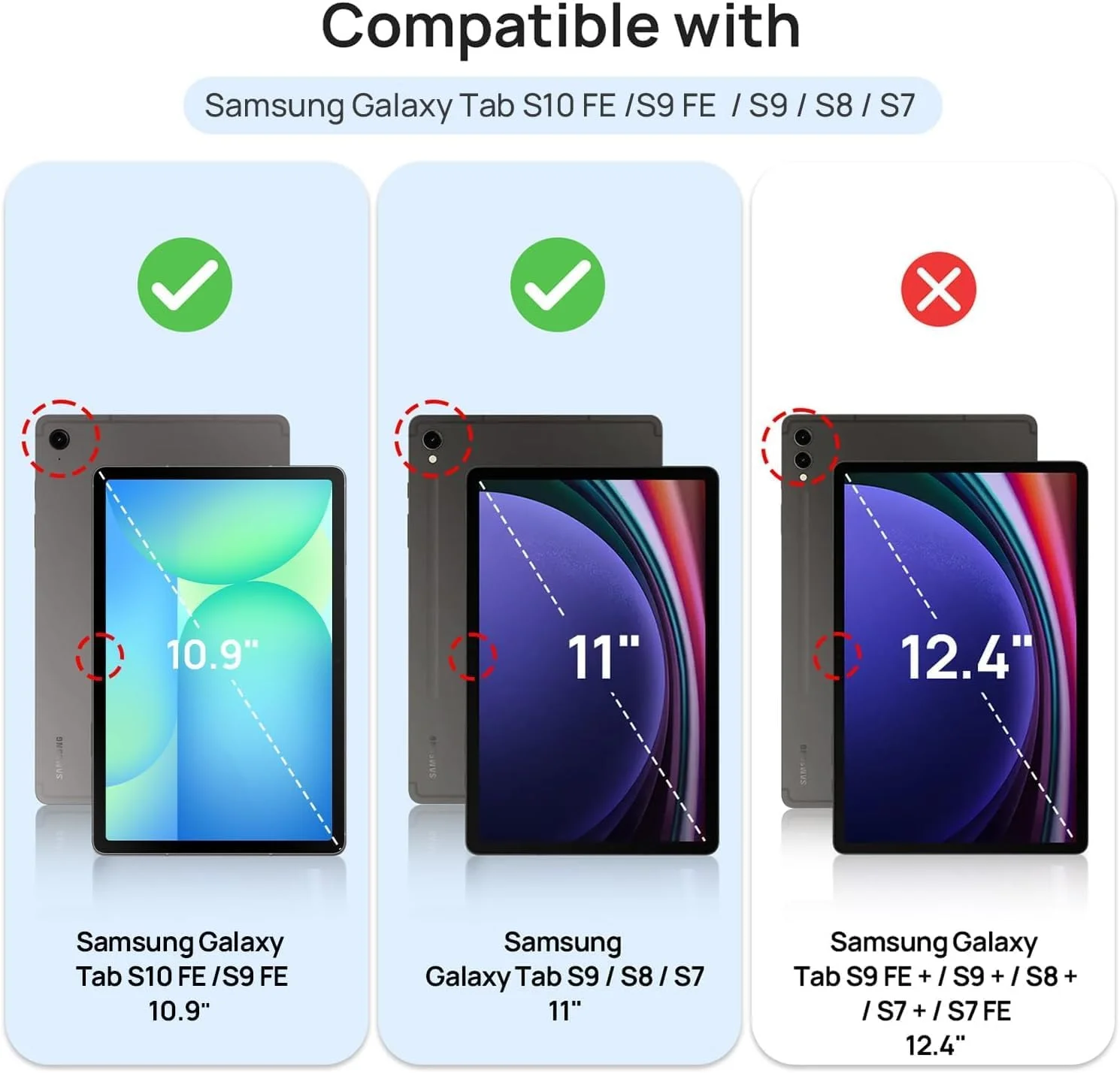 محافظ صفحه نمایش Andwing برای تبلت سامسونگ گلکسی تب S9 11 اینچ و گلکسی تب S10 FE / S9 FE 10.9 اینچ، به همراه ابزار نصب آسان، محافظ صفحه نمایش شیشه ای حرارت دیده، شفافیت HD، بسته 2 عددی