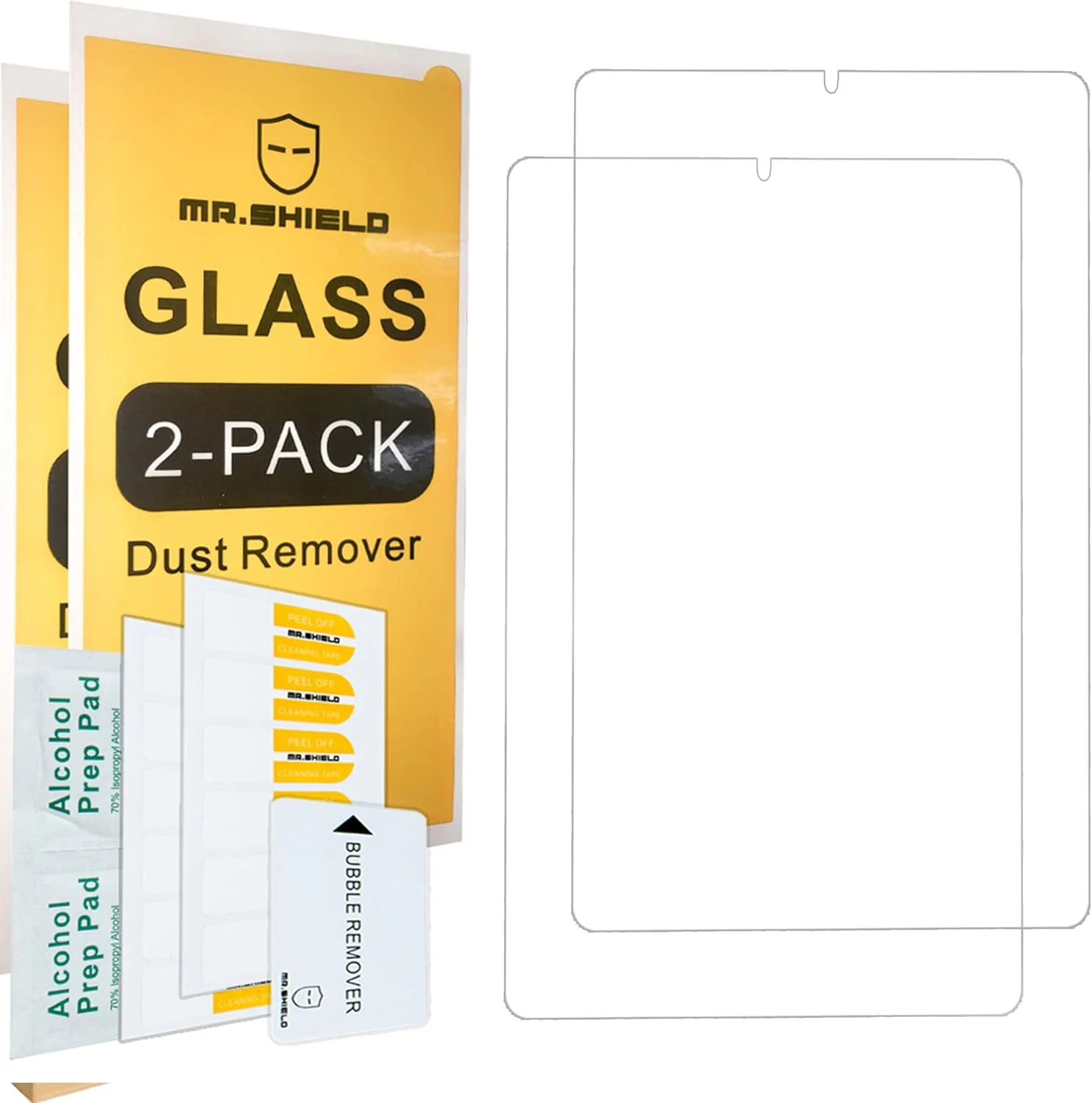 محافظ صفحه نمایش Mr.Shield سازگار با Samsung Galaxy Tab A9 2023 [بسته 2 عددی] فیلم شیشه ای محافظ با سختی 9H، محافظ صفحه نمایش شفاف HD