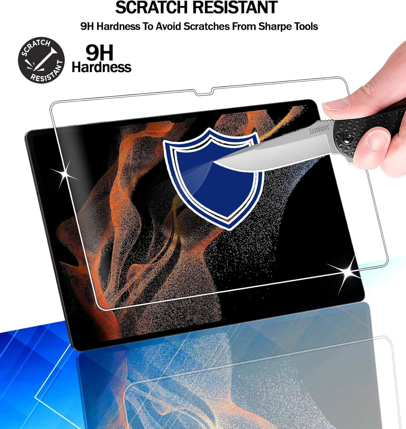 محافظ صفحه نمایش RKINC بسته 2 عددی برای تبلت سامسونگ گلکسی تب S8 Ultra (14.6 اینچ، مدل 2022، SM-X900/SM-X906)، شیشه محافظ صفحه نمایش HD، 0.33 میلی متر مقاوم در برابر خراش، بدون حباب