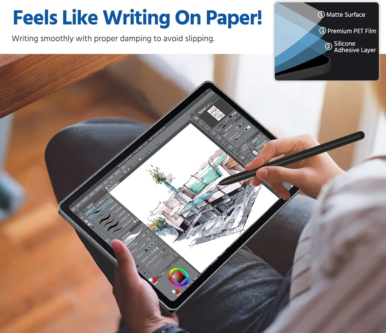 محافظ صفحه نمایش مات MoKo PET برای تبلت سامسونگ گلکسی تب S6 لایت 10.4 اینچ 2024/2022/2020 (SM-P620/P625/P613/P619/P610/P615)، بسته 2 عددی، فیلم بدون حباب، مات