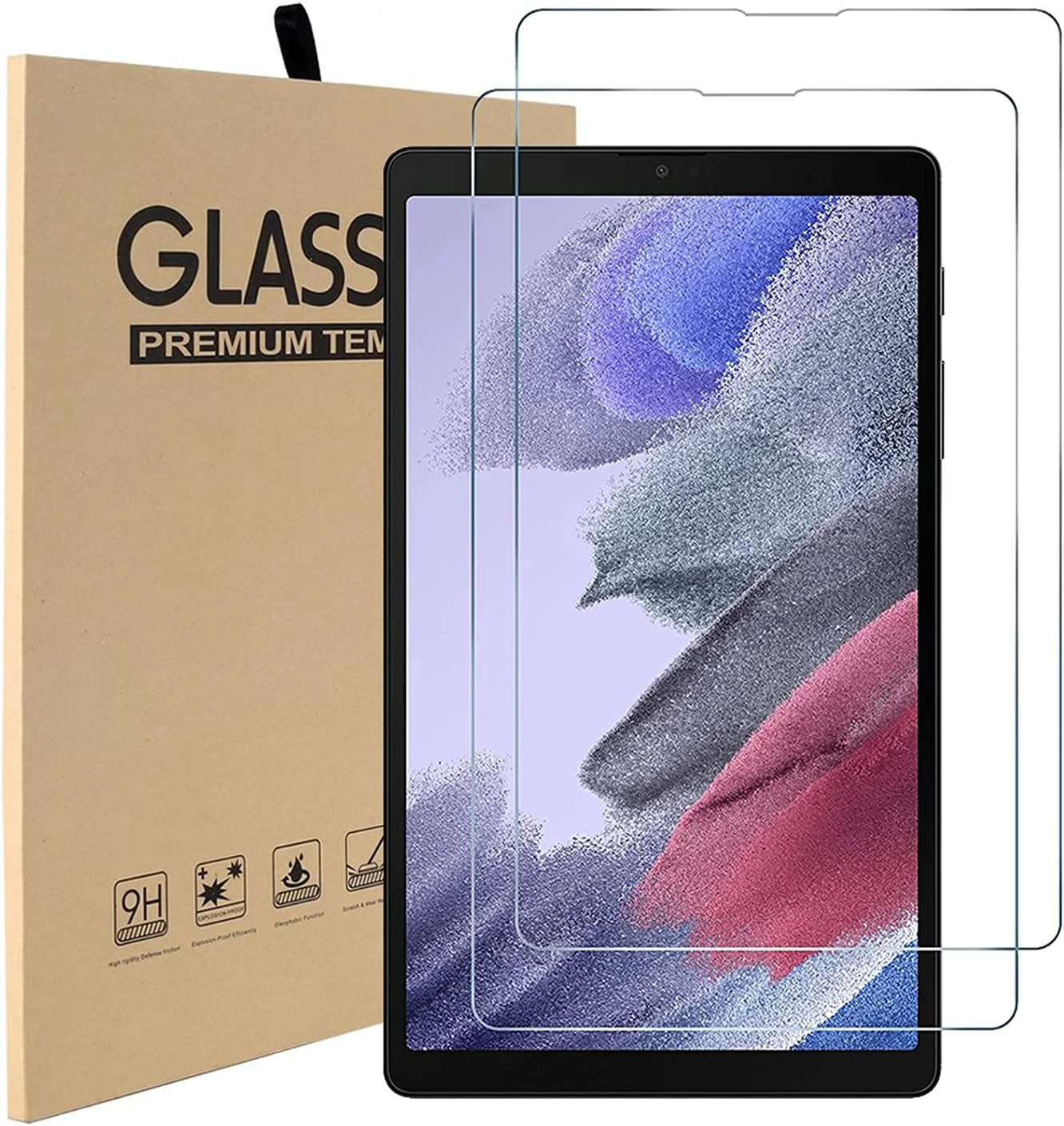 محافظ صفحه نمایش MadeRy [بسته 2 عددی] برای تبلت سامسونگ گلکسی تب A7 Lite 8.7 اینچ 2021 (SM-T220/SM-T225/SM-T227)، فیلم شیشه ای حرارت دیده با وضوح بالا مناسب برای گلکسی تب A7 Lite 8.7 اینچ (2021)