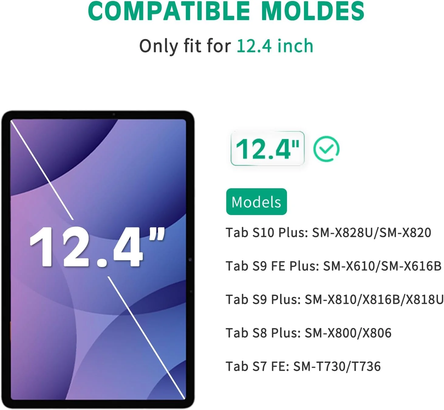 محافظ صفحه نمایش شیشه ای Apiker [بسته 2 عددی] برای تبلت سامسونگ گلکسی تب S7 FE 5G/S9 Plus/S8 Plus/S7 Plus سایز 12.4 اینچ، سازگار با قلم S و مقاوم در برابر خراش برای گلکسی تب S9 Plus (SM-X810/X816B/X818U)