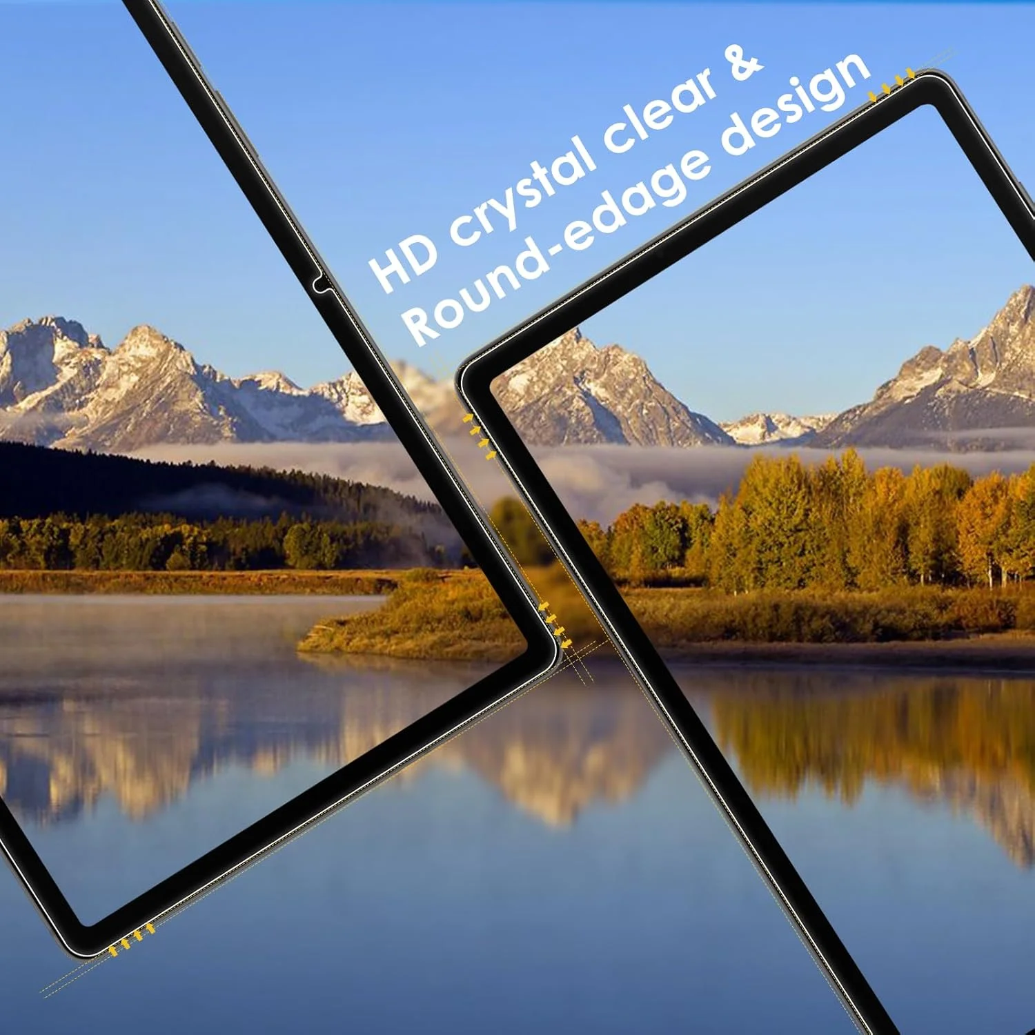 محافظ صفحه نمایش Bighan بسته 2 عددی سازگار با Samsung Galaxy Tab S9 FE 10.9 اینچ، محافظ صفحه شیشه ای محافظ با سختی 9H، مقاوم در برابر خراش، وضوح HD