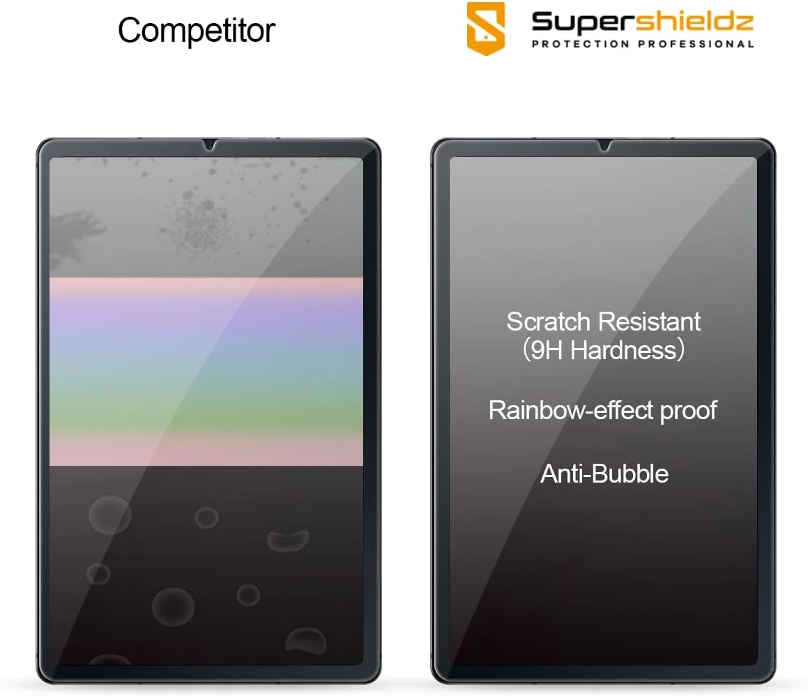 محافظ صفحه نمایش سوپرشیلدز (2 عددی) برای تبلت سامسونگ گلکسی تب S6 لایت 10.4 اینچ، (شیشه حرارت دیده) ضد خش، بدون حباب