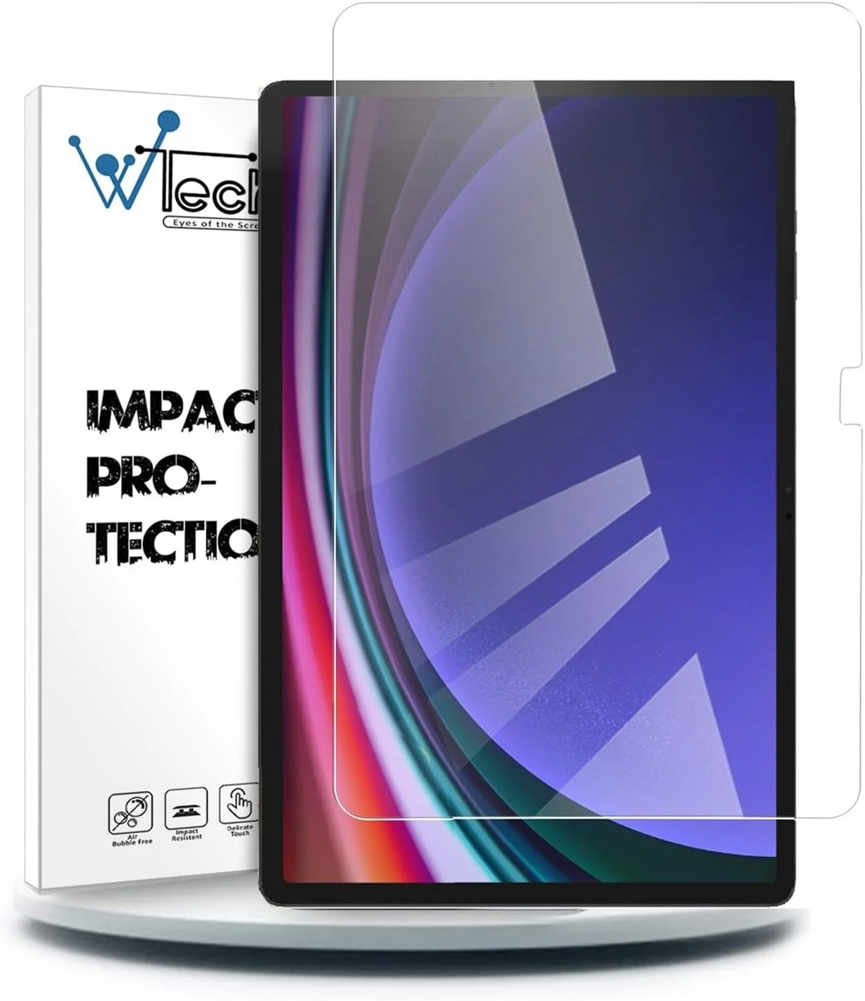 محافظ صفحه نمایش شیشه ای حرارت دیده Wtech 9H Ultra HD برای تبلت سامسونگ گلکسی تب S9 پلاس/S9+ 5G 12.4 اینچ 2023، شفاف