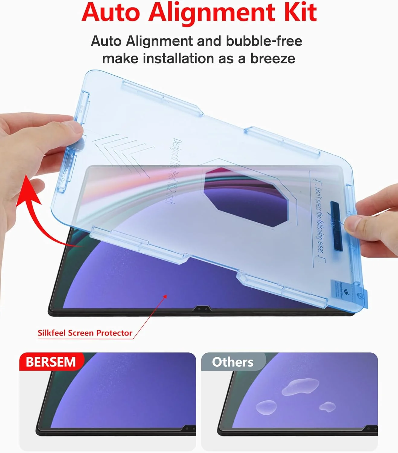 محافظ صفحه نمایش BERSEM برای تبلت سامسونگ گلکسی تب S8 Ultra سایز 14.6 اینچ (مدل: SM-X900/SM-X906)، [شیشه حرارت دیده] [نصب آسان] [تراز خودکار]