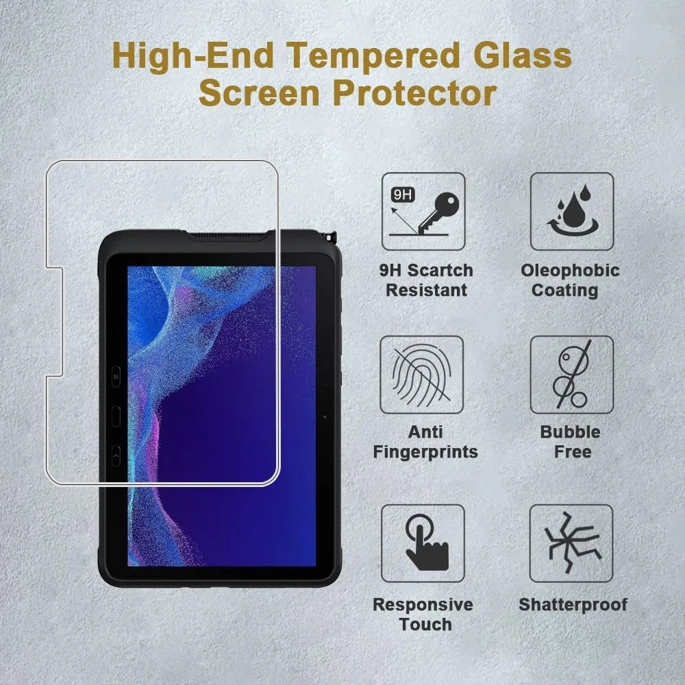 محافظ صفحه نمایش ENGFYADSY برای Samsung Galaxy Tab Active4 Pro/Tab Active Pro 10.1 SM-T540/T545/T547، فیلم شیشه ای حرارت دیده ضد خش، بدون حباب، کیفیت بالا (2 عدد)