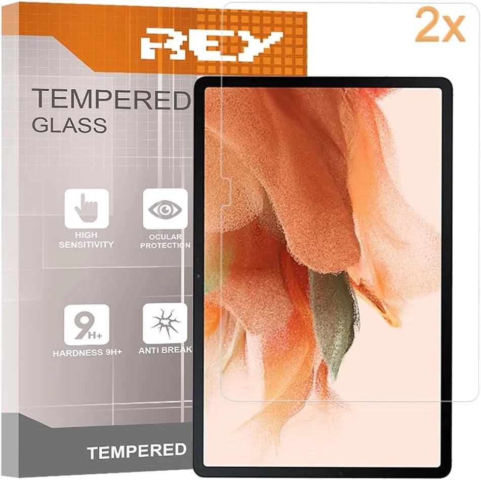 محافظ صفحه نمایش (2 عدد) REY برای Samsung Galaxy Tab S7 Fe 5G - WiFi 12.4 اینچ، فیلم محافظ شیشه ای حرارت دیده