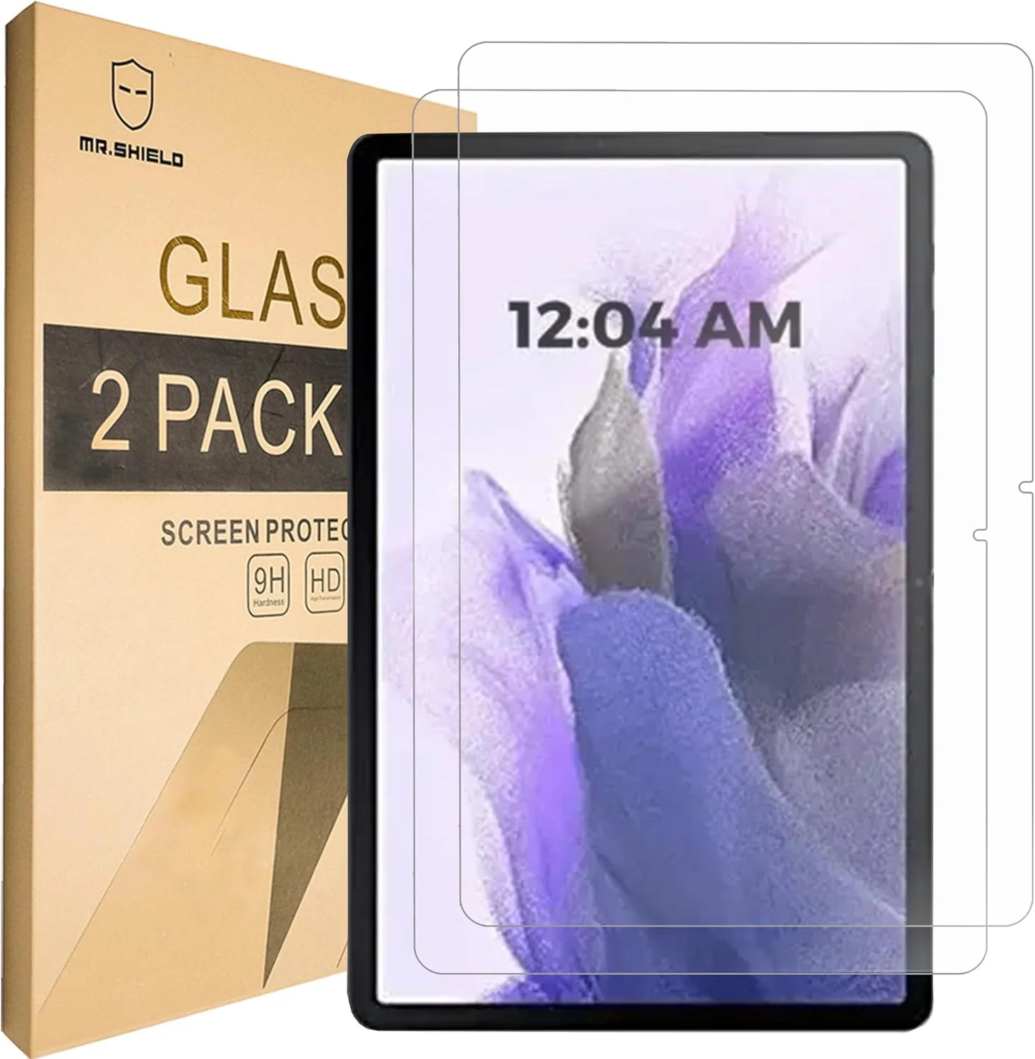 محافظ صفحه نمایش Mr.Shield برای Samsung Galaxy Tab A9+ / Galaxy Tab A9 Plus (2023) شیشه حرارت دیده [سختی 9H] [2 عدد] محافظ صفحه نمایش بدون حباب
