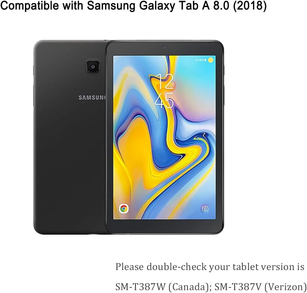 محافظ صفحه نمایش HYGMOCC برای تبلت سامسونگ گلکسی تب A 8.0 اینچ (مدل SM-T387)، فیلم شیشه ای حرارت دیده، سختی 9H، ضد خش، سازگار با قاب، بدون حباب (2 عدد)