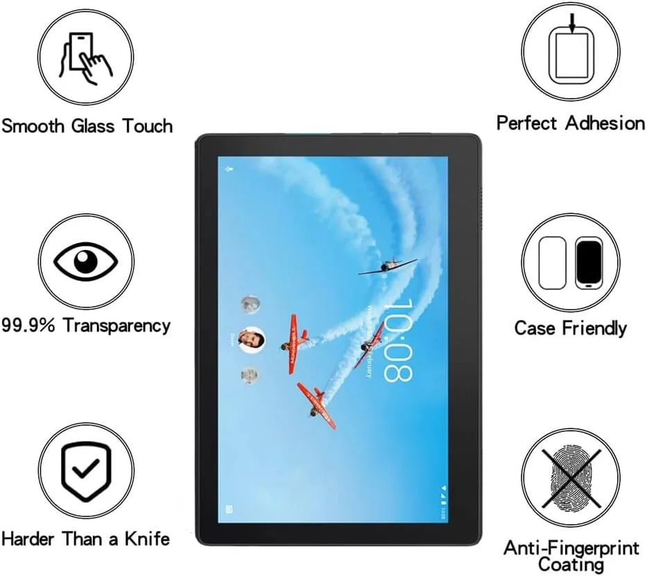 محافظ صفحه نمایش XYGCACO سازگار با Samsung TAB E10 10.1 اینچ، فیلم سخت شده با وضوح بالا، سختی 9H، ضد خش، حساس به لمس، محافظت در برابر افتادن [1 عدد]