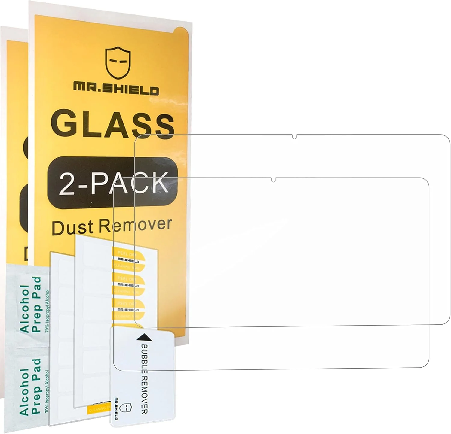 محافظ صفحه نمایش Mr.Shield برای Samsung Galaxy Tab A9+ / Galaxy Tab A9 Plus (2023) شیشه حرارت دیده [سختی 9H] [2 عدد] محافظ صفحه نمایش بدون حباب