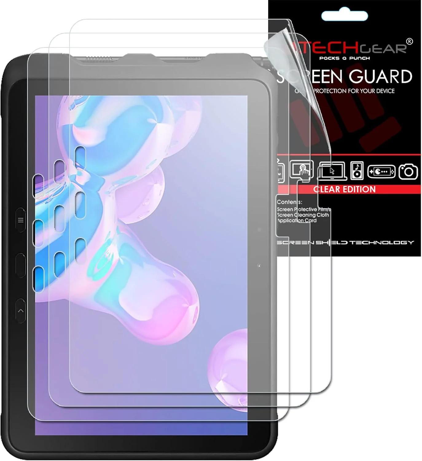 محافظ صفحه نمایش شفاف TECHGEAR بسته 3 عددی مناسب برای گلکسی تب اکتیو پرو/اکتیو 4 پرو 10.1 اینچ (SM-T540, T545, T547, T630, T637) محافظ صفحه نمایش فوق العاده شفاف طراحی شده برای سامسونگ تب اکتیو پرو، اکتیو 4 پرو