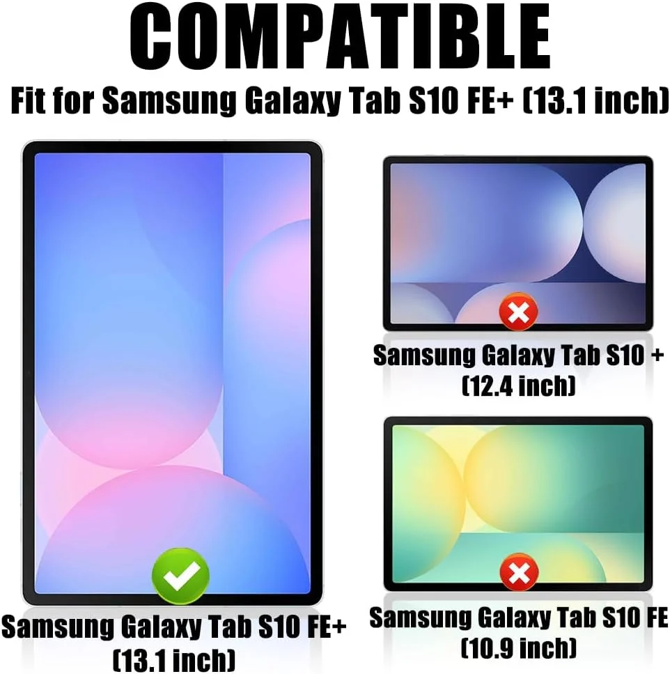 محافظ صفحه نمایش شیشه ای مات TQLGY، بسته 2 عددی، برای تبلت سامسونگ گلکسی تب S10 FE پلاس 13.1 اینچ 2025، ضد تابش نور، مقاوم در برابر خراش، ضد اثر انگشت، سازگار با قاب