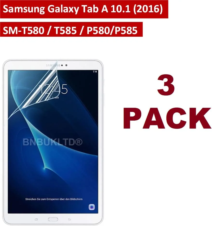 محافظ صفحه نمایش پلاستیکی سیلکو استار [بسته 3 عددی] برای تبلت سامسونگ گلکسی تب A 10.1 اینچ (2016) - محافظ صفحه نمایش LCD شفاف با کیفیت Ultra HD برای گلکسی تب A 10.1 اینچ (2016) SM-T580/T585 / SM-P580/P585