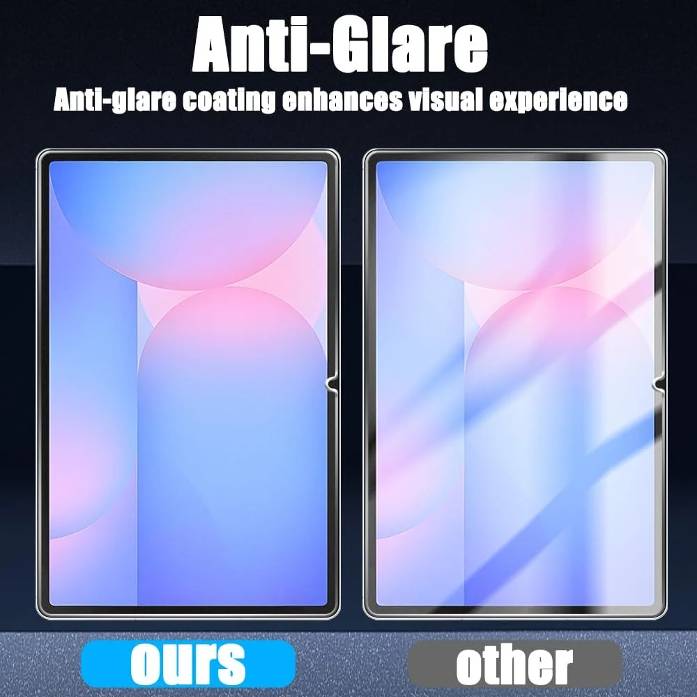 محافظ صفحه نمایش شیشه ای مات TQLGY، بسته 2 عددی، برای تبلت سامسونگ گلکسی تب S10 FE پلاس 13.1 اینچ 2025، ضد تابش نور، مقاوم در برابر خراش، ضد اثر انگشت، سازگار با قاب