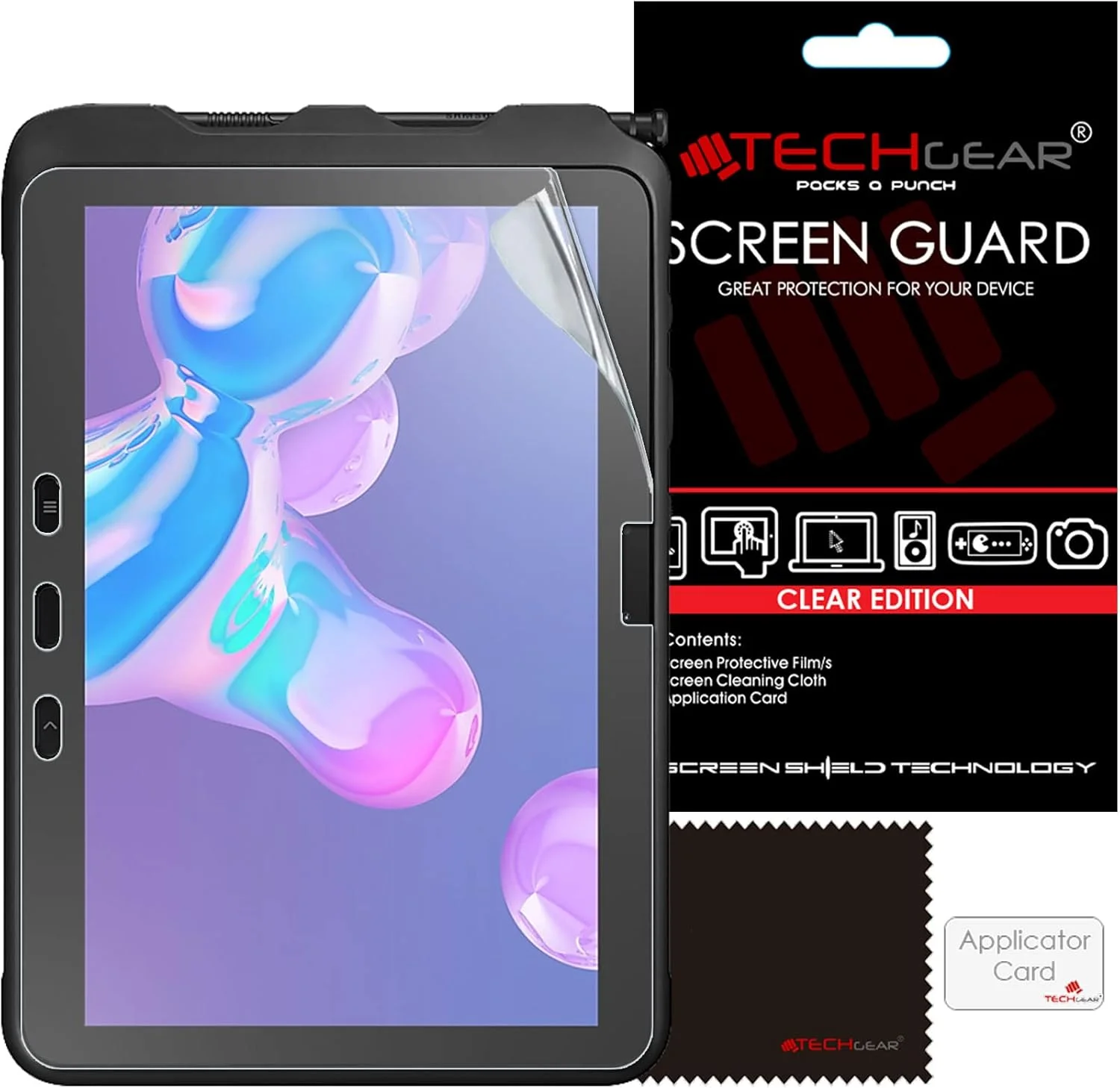 محافظ صفحه نمایش شفاف TECHGEAR بسته 3 عددی مناسب برای گلکسی تب اکتیو پرو/اکتیو 4 پرو 10.1 اینچ (SM-T540, T545, T547, T630, T637) محافظ صفحه نمایش فوق العاده شفاف طراحی شده برای سامسونگ تب اکتیو پرو، اکتیو 4 پرو