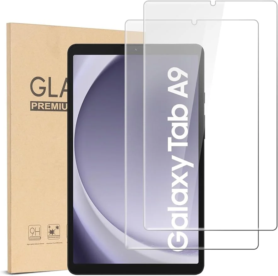 محافظ صفحه نمایش Gruattreay بسته 2 عددی برای گلکسی تب A9 8.7 اینچ 2023، شیشه حرارت دیده با وضوح HD، مقاوم در برابر خراش و نصب بدون حباب - لبه های صاف