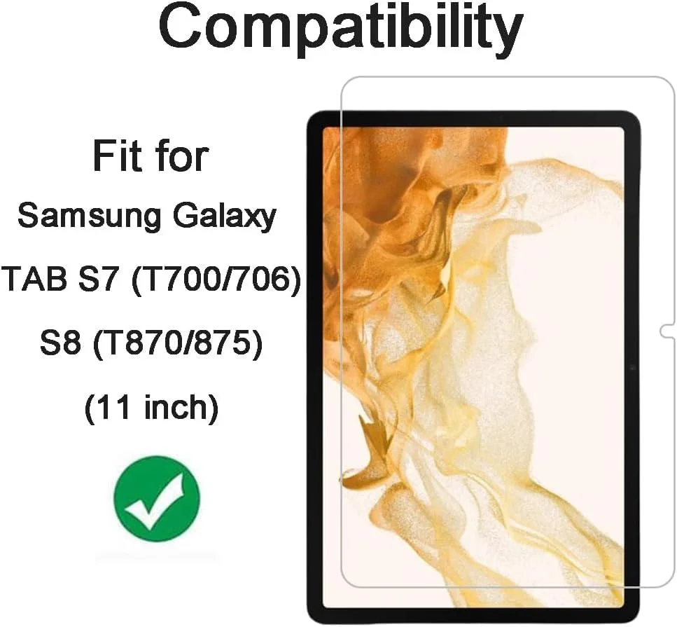 محافظ صفحه نمایش شیشه ای حرارت دیده Shunwige برای تبلت سامسونگ گلکسی (TAB S7) T870/T875/S8 11 اینچ، فیلم محافظ صفحه نمایش HD با سختی 9H ضد خش و حساس به لمس محافظ صفحه نمایش شیشه ای حرارت دیده Shunwige برای تبلت سامسونگ گلکسی (TAB S7) T870/T875/S8 11 اینچ، فیلم محافظ صفحه نمایش HD با سختی 9H ضد خش و حساس به لمس