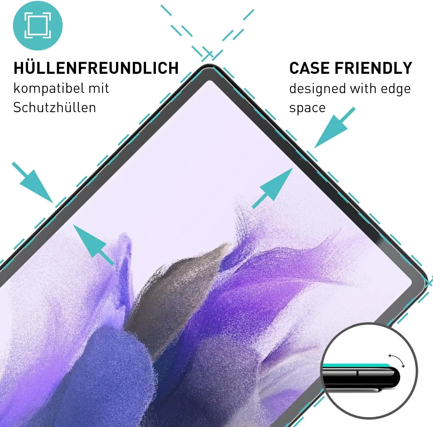 محافظ صفحه نمایش شیشه ای smartect [2 عدد، شفاف] سازگار با Samsung Galaxy Tab S7 FE 2021 / Tab S7 Plus 2020، شیشه محافظ ضد خش، شیشه Gerhard 9H، بدون حباب، فوق العاده مقاوم