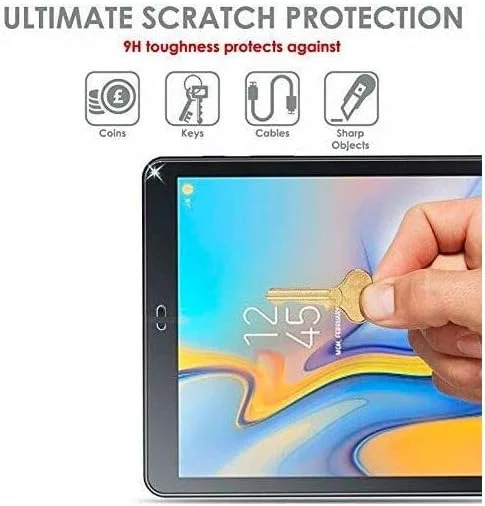 محافظ صفحه نمایش برای تبلت سامسونگ گلکسی تب A 10.5 اینچ [بسته 2 عددی]، شیشه حرارت دیده 9H با وضوح بالا [فوق العاده نازک]، شیشه محافظ [ضد حباب]، شفاف