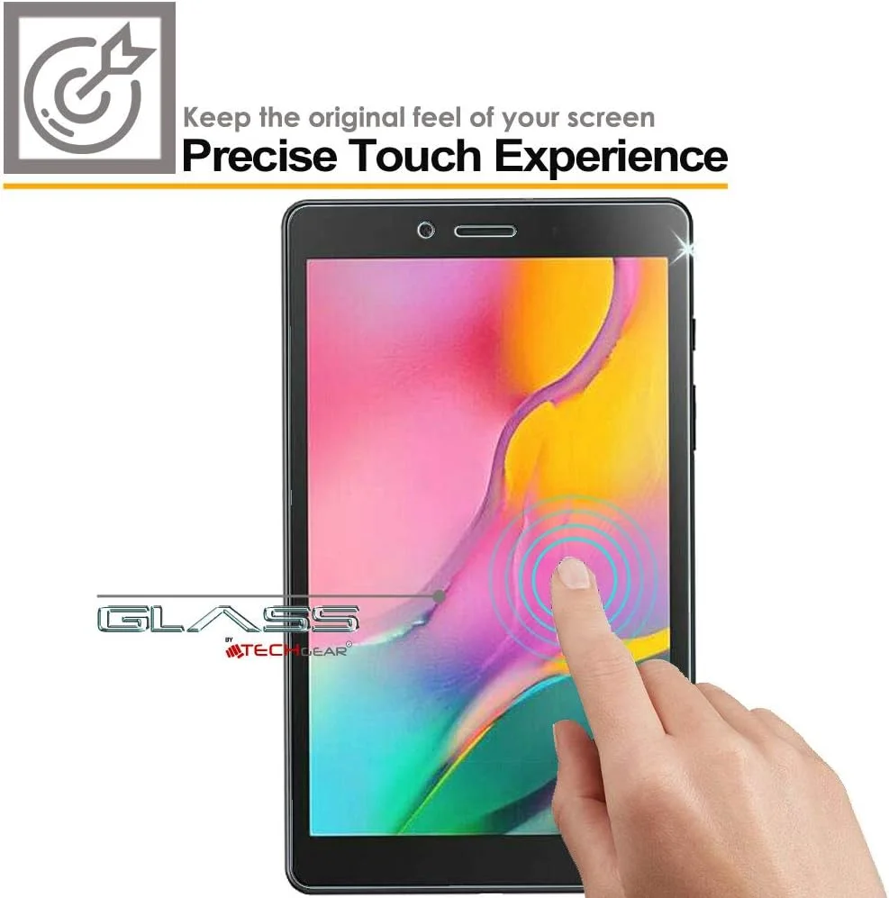 محافظ صفحه نمایش شیشه ای TECHGEAR [بسته 2 عددی] طراحی شده برای Samsung Galaxy Tab A 8.0 2019 8 اینچی (SM-T290 / SM-T295)، محافظ صفحه نمایش شیشه ای حرارت دیده [سختی 9H] [وضوح HD] [مقاوم در برابر خراش]