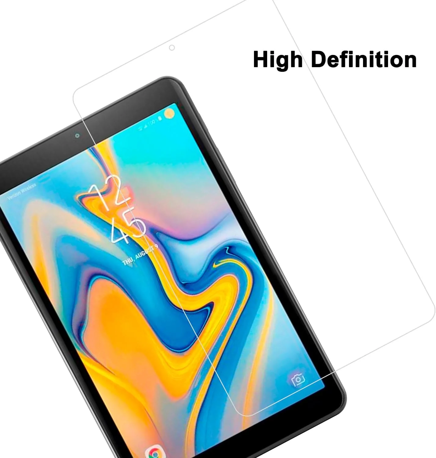 محافظ صفحه نمایش شیشه ای حرارت دیده ZYHKJYL [بسته 2 عددی] طراحی شده برای تبلت Tab A 8.0 4G LTE SM-T387، فیلم حرارت دیده با وضوح بالا، سختی 9H، ضد خش، حساس به لمس، محافظت در برابر افتادن
