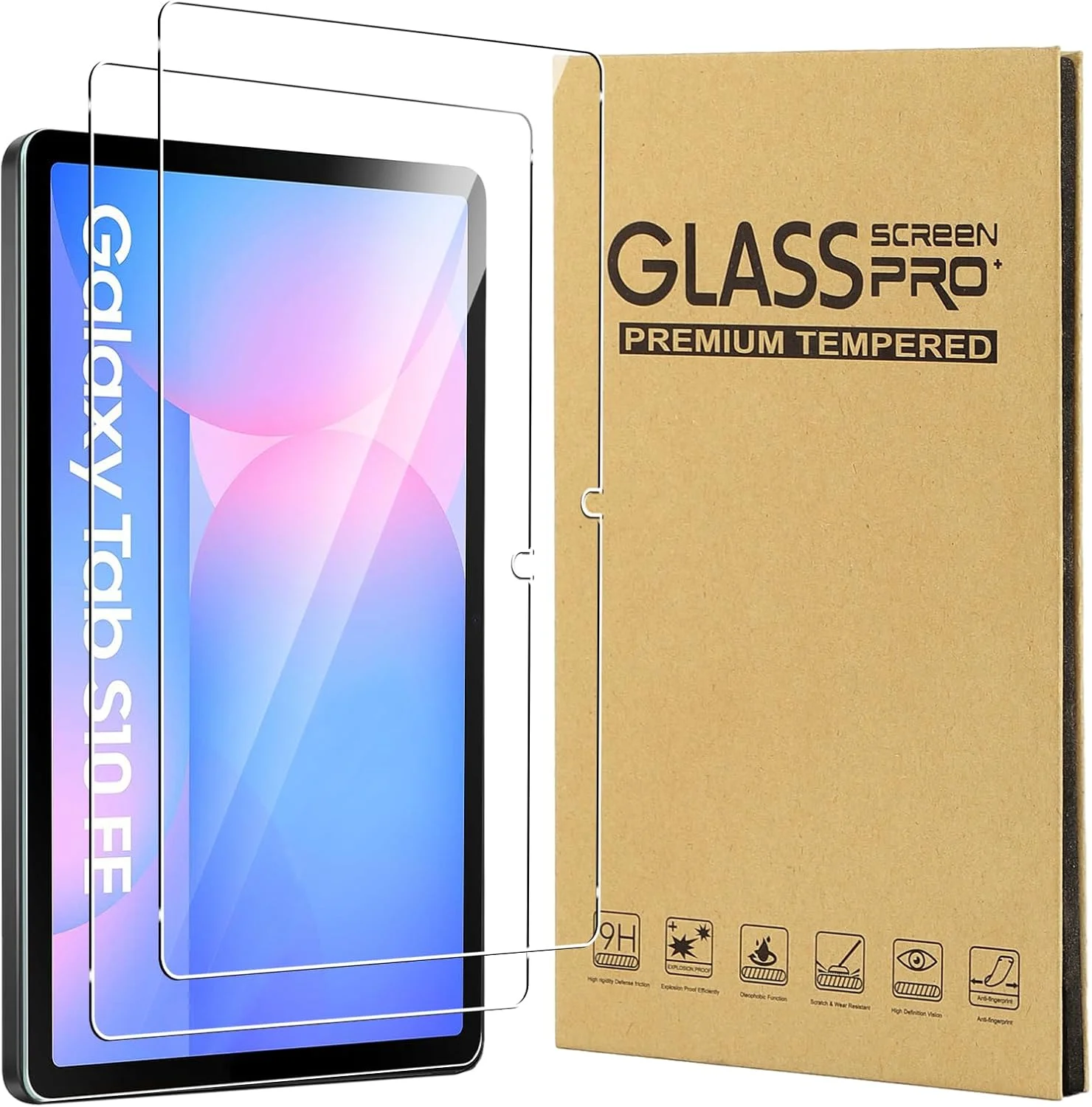 محافظ صفحه نمایش CONAPIKA برای تبلت سامسونگ گلکسی تب S10 FE 10.9 اینچ، بسته 2 عددی، سختی 9H، مقاوم در برابر خراش، ضد حباب، فیلم شیشه ای حرارت دیده، شفاف HD، حساسیت بالا، ضد اثر انگشت