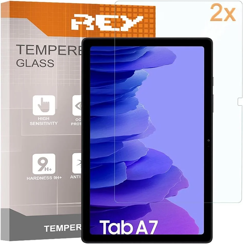 محافظ صفحه نمایش شیشه ای تمپرد REY مدل Pack 2X مناسب برای تبلت سامسونگ گلکسی تب A7 2020 وای فای - 4G 10.4 اینچ، محافظ صفحه نمایش با سختی 9H+، ضد خش، ضد روغن، ضد حباب