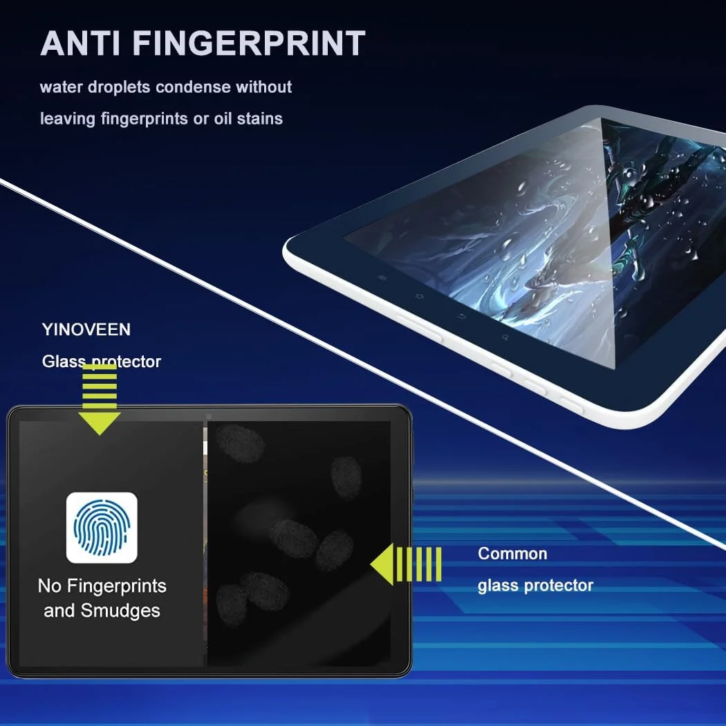 محافظ صفحه نمایش شیشه ای حرارت دیده YINOVEEN بسته 2 عددی برای تبلت سامسونگ گلکسی تب S8 Ultra 14.6 اینچ 2022 (SM-X900/SM-X906)، سختی 9H، فیلم شیشه ای حرارت دیده گلکسی تب S8 Ultra 14.6