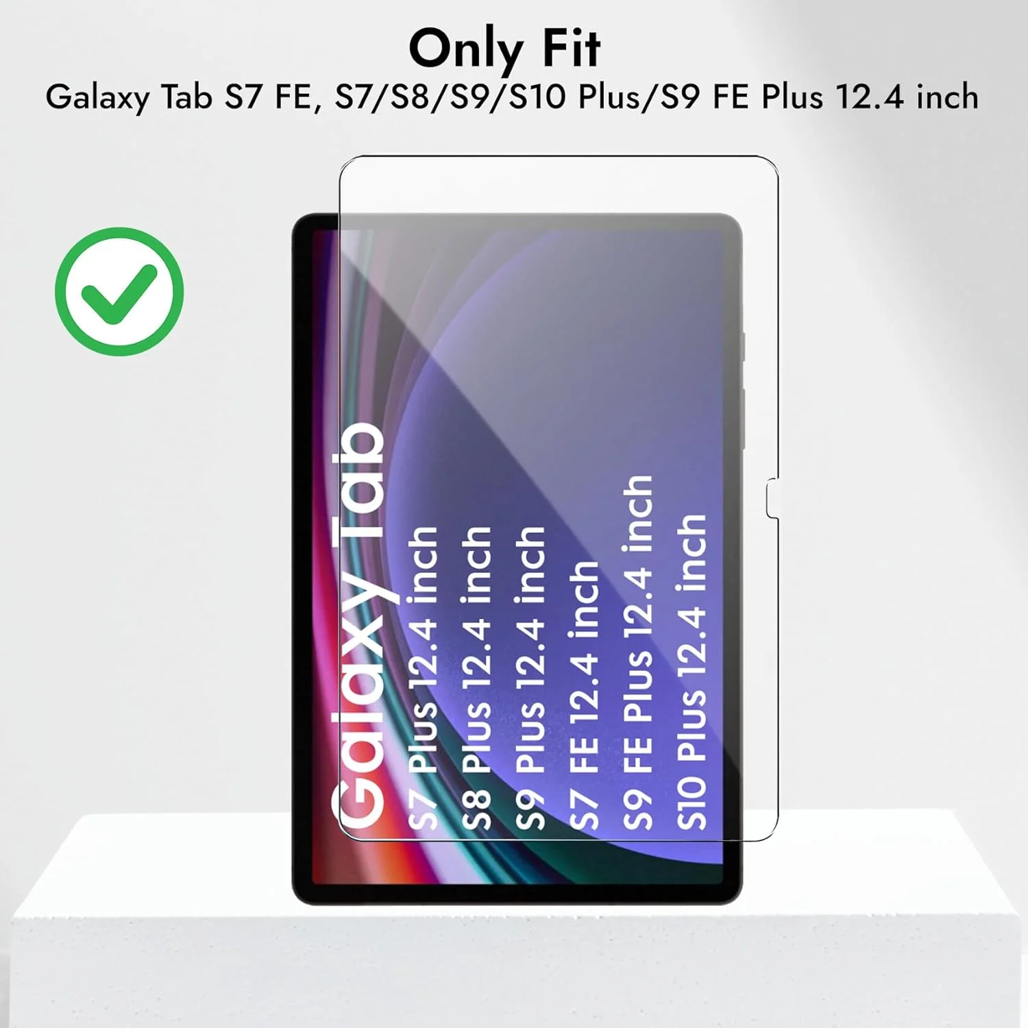 محافظ صفحه نمایش شیشه ای حرارت دیده پریمیوم ضد خش و لک Robustrion بسته 2 عددی برای تبلت سامسونگ گلکسی تب S7 پلاس/ S7 FE 12.4 اینچ